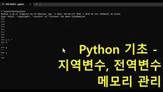 Python 기초 - 지역 변수와 전역변수 그리고 메모리 관리