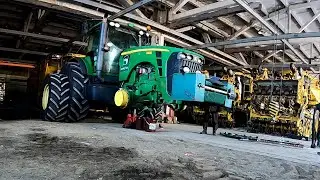 Сняли передний мост(1300-й) с трактора John Deere 8430 на реставрацию задней оси кочения!