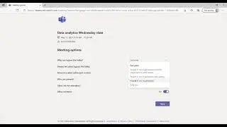 Meeting options in Microsoft teams