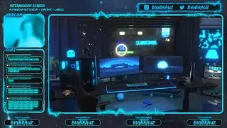 BLUE NEON STREAM OVERLAY PACKAGE