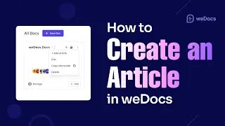 How to create an article using weDocs