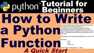 How to write a python function | Learning Python 