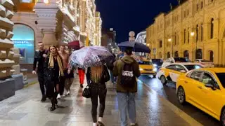 ⁴ᴷ Walking in the rain in the evening Moscow 🇷🇺 (HDR Video)