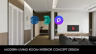 Modern Living Room Interior Concept Design l Sketchup, 3Ds max, D5 Render