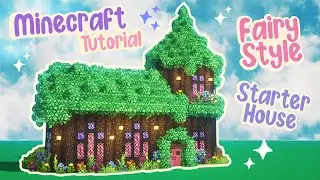 Fairy Starter House Tutorial Minecraft 🍄🌿✨Mizunos Cottage Fairytail Magic 🌸 Easy Survival