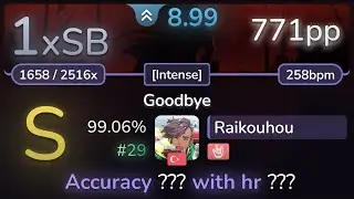 9.0⭐ Raikouhou | BLANKFIELD - Goodbye [Intense] +HR 99.06% (#29 771pp 1xSB) - osu!