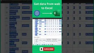 Get data from the web to Excel 