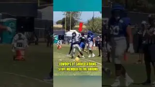 Rams not happy about Cowboys DT Albert Huggins knocking down a member of their staff 😳 