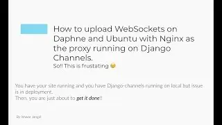 Running Django-Channels and Websockets in Production | Setup Daphne and Supervisor