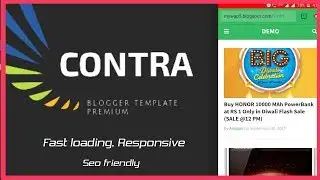 Contra Blogger Template Premium Version Now Free | Fast loading , seo ready ,optimize template