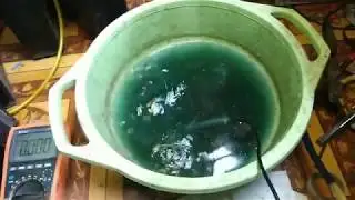 Батарейка из тазика омедненная алюминиевая пластина