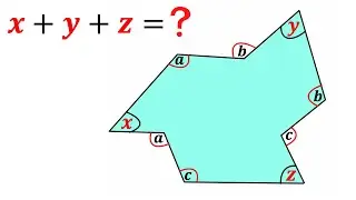 Let's think outside the Box | X+Y+Z=? | Calculate sum of angles X  Y  and Z in a polygon