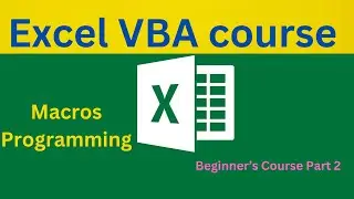 Excel VBA  course Tutorial for beginners | VBA Programming -II