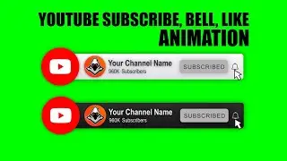YouTube SUBSCRIBE Animation For Your Videos - GREEN SCREEN
