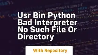 usr bin python bad interpreter no such file or directory