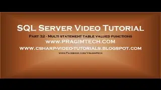 Multi statement table valued functions in sql server   Part 32