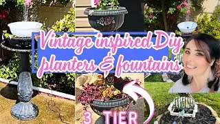 Diy vintage inspired flower planter & fountain ideas on a budget