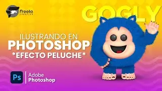 Ilustración de Personaje 🐻 (Efecto Peluche / Pelos) en Photoshop Speed Drawing