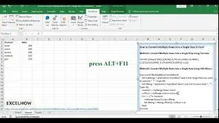 How to Convert Multiple Rows into a Single Row in Excel