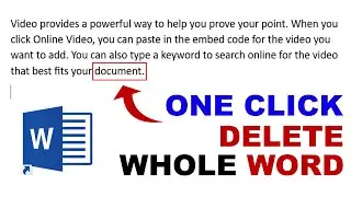 How to DELETE the Whole WORD at ONCE with One Click in MS Word Document