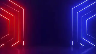 No Copyright Red and Blue Contrasting Neon Lights Background - Free Animated Background