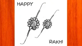 Happy raksha bandhan drawing || How to draw rakhi step by step || Drawing রাখি বন্ধন
