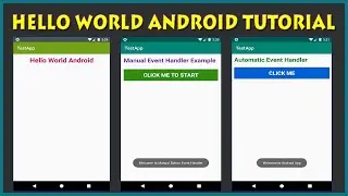 Hello World Android Studio | Android Hello World Program |  Android Button Example onclick