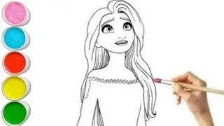 Frozen Drawing || Elsa drawing and coloring || How to draw Elsa | Dinsely princess Drawing