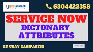 Dictionary Attributes in ServiceNow explained in detail by Uday Gadiparthi .Contact us at 6304422358