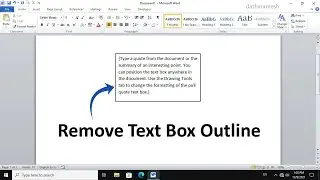 How to Remove Text Box Outline In MS Word