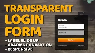 Transparent Login/Sign In Form with Floating Placeholder & Button Gradient Animation - Only Css