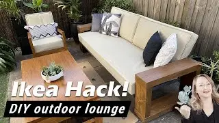 IKEA HACK! How to make a cheap DIY outdoor sofa lounge | Restoration Hardware & West Elm Inspired