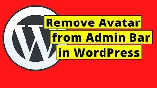 How To Remove User Avatar from Admin Bar in WordPress