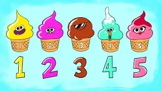 Counting from 1 to 10 | Learn to Count with Ice Cream Cones | 123 educational videos for kids