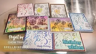 Agapanthus and Streamers Stampendous Background Stamps