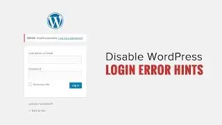 How to Disable Login Hints in WordPress Login Error Messages