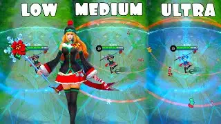 Odette Christmas Carnival Skin in Different Graphics Settings MLBB