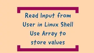 How to read user Input in Linux Shell Script