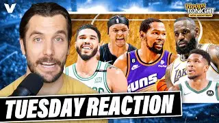 NBA Reaction: LeBron & Lakers SLOPPY vs. Durant & Suns, Paolo's 50, Bucks-Celtics | Hoops Tonight