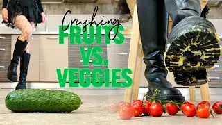 Pea's Chelsea Knee-High Boots Crushing Food! Oddly Satisfying! ASMR