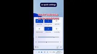 Windows 11 Quick Settings #Shorts