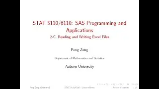 SAS - 2C - Reading and Writing Excel Files