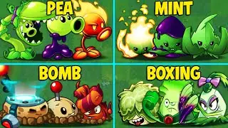 PvZ2 - 4Teams PEA x MINT x BOMB x BOXING Power Up - Who Will WIn? Team vs Team Plants