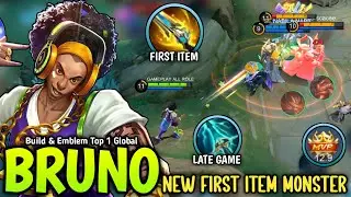 BRUNO NEW FIRST ITEM MALEFIC GUN IS THE NEW META WTF 1 SHOT DAMAGE 😱 - BUILD TOP 1 GLOBAL BRUNO