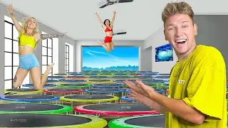 We Put 100 Trampolines in our Living Room!