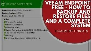 Veeam Endpoint Backup Free - Install, Backup and Restore