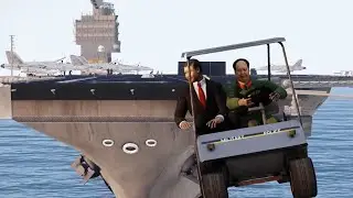 Xi Jin Ping and Mao Zedong gets catapulted off an Aircraft Carrier