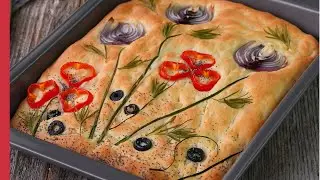 Anyone can make this focaccia bread! 😉 SOFT & EASY Gardenscape Focaccia Recipe #FocacciaArt