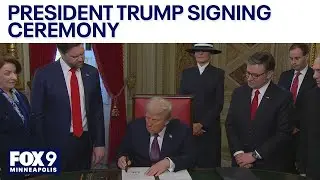 President Trump signs documents following inauguration