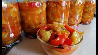 Остренькие кабачки с базиликом!Супер салат на зиму!Spicy zucchini with basil! Super salad!